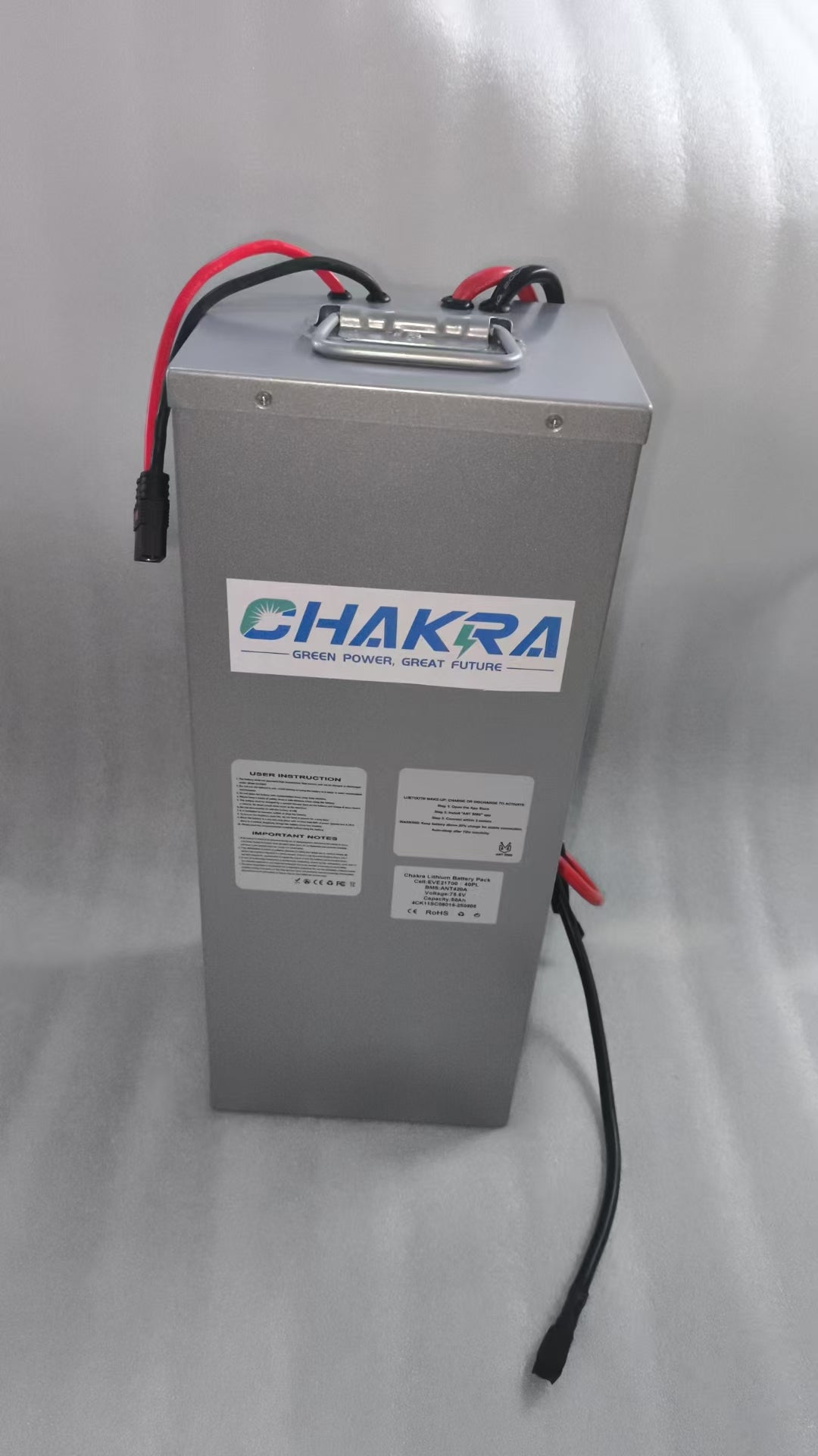 75.6V 50Ah 420A Continuous 1050A Peak Smart Lithium Battery w/ Bluetooth BMS for Electric Race Car