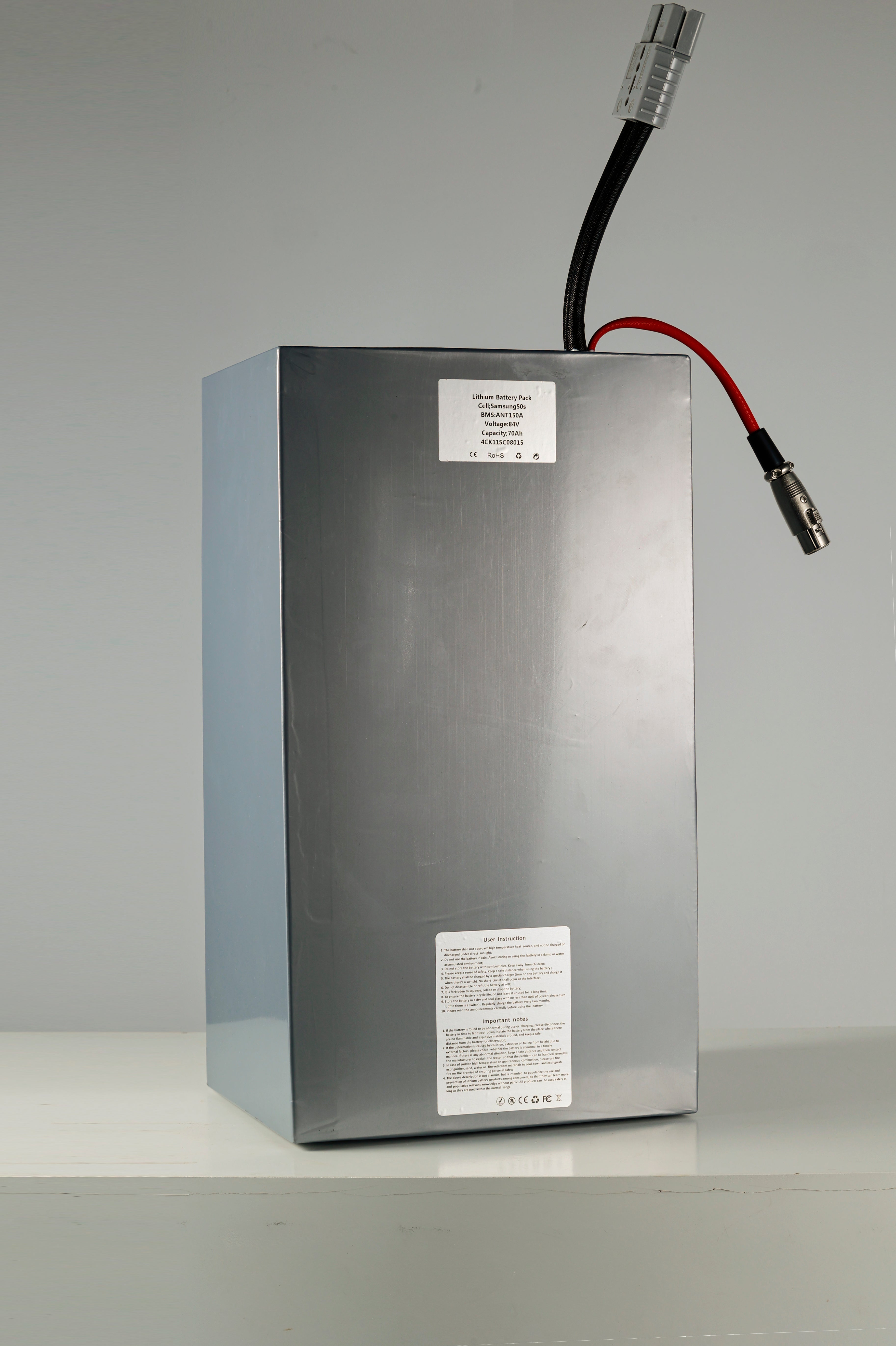 84V 70Ah 150A Continuous 250A Peak Smart Lithium Battery w/ Bluetooth BMS for E-Moto & Golf Carts