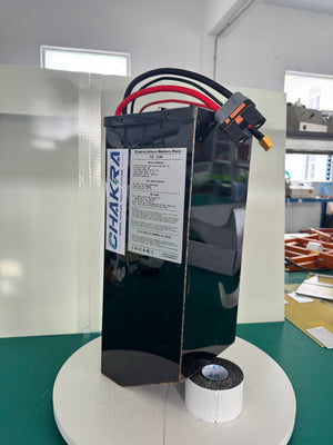 This 72-volt, 65-amp-hour smart lithium-ion battery is ideal for high-power electric motorcycles such as the Honda CRF250. It features a continuous current of 420A and Bluetooth functionality.