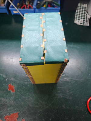 Razor motorcycle battery under construction