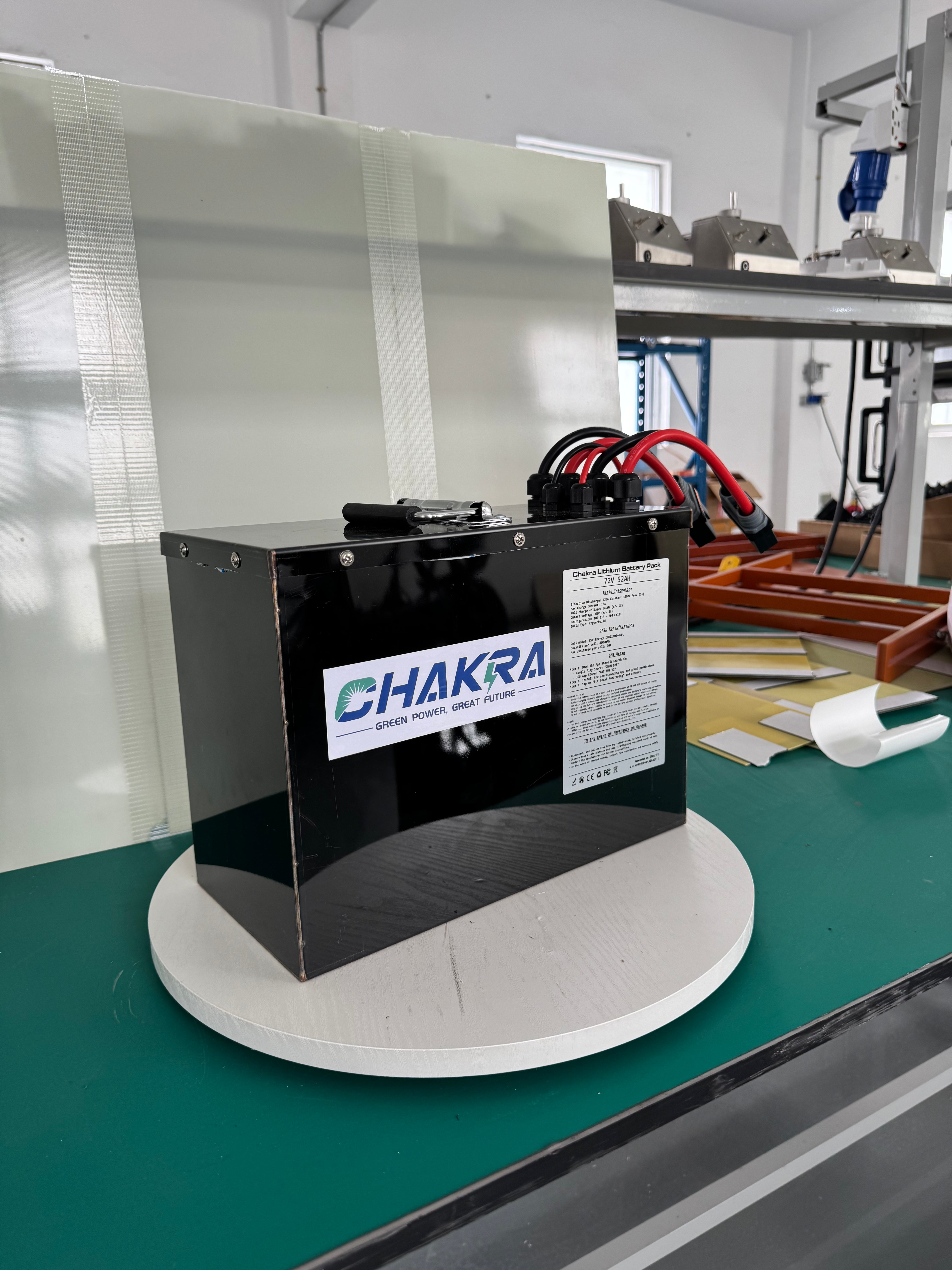 72V 52Ah lithium battery designed for electric go-kart applications with reliable high-power performance.