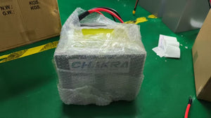 Chakra 72V battery packaged with bubble wrap