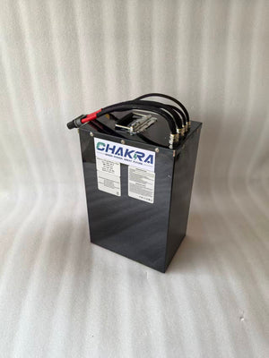 High-performance electric motorcycle battery built with CATL cells, 84V 68.8Ah; manufactured at the Chakra battery plant; 100-mile range