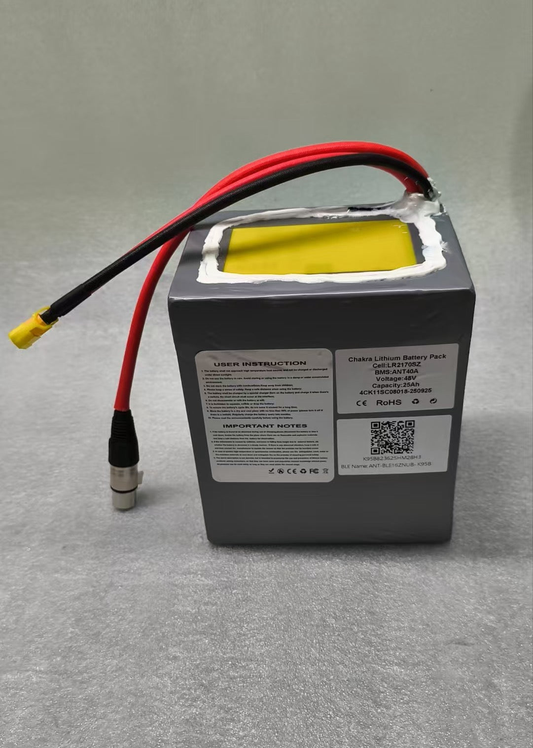48V 25Ah 40A Continuous Lithium Battery w/ Bluetooth BMS for RAZOR