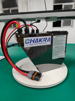A 72V upgraded battery custom-made by Chakra Battery Factory for the 2009 Honda CRF250R, featuring high capacity and high discharge rate
