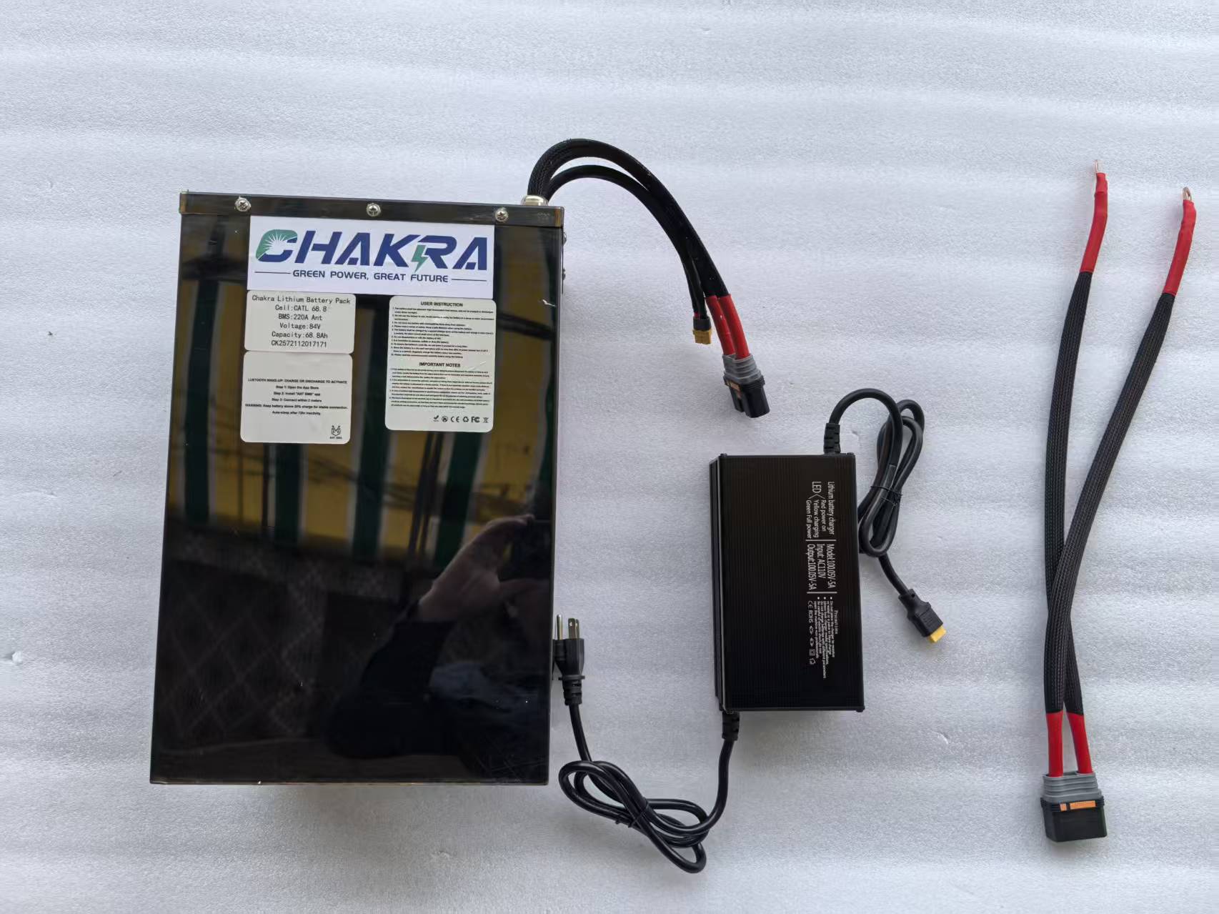 84V 68.8Ah, 250A high-discharge, 100-mile range electric go-kart battery manufactured at the Chakra battery plant