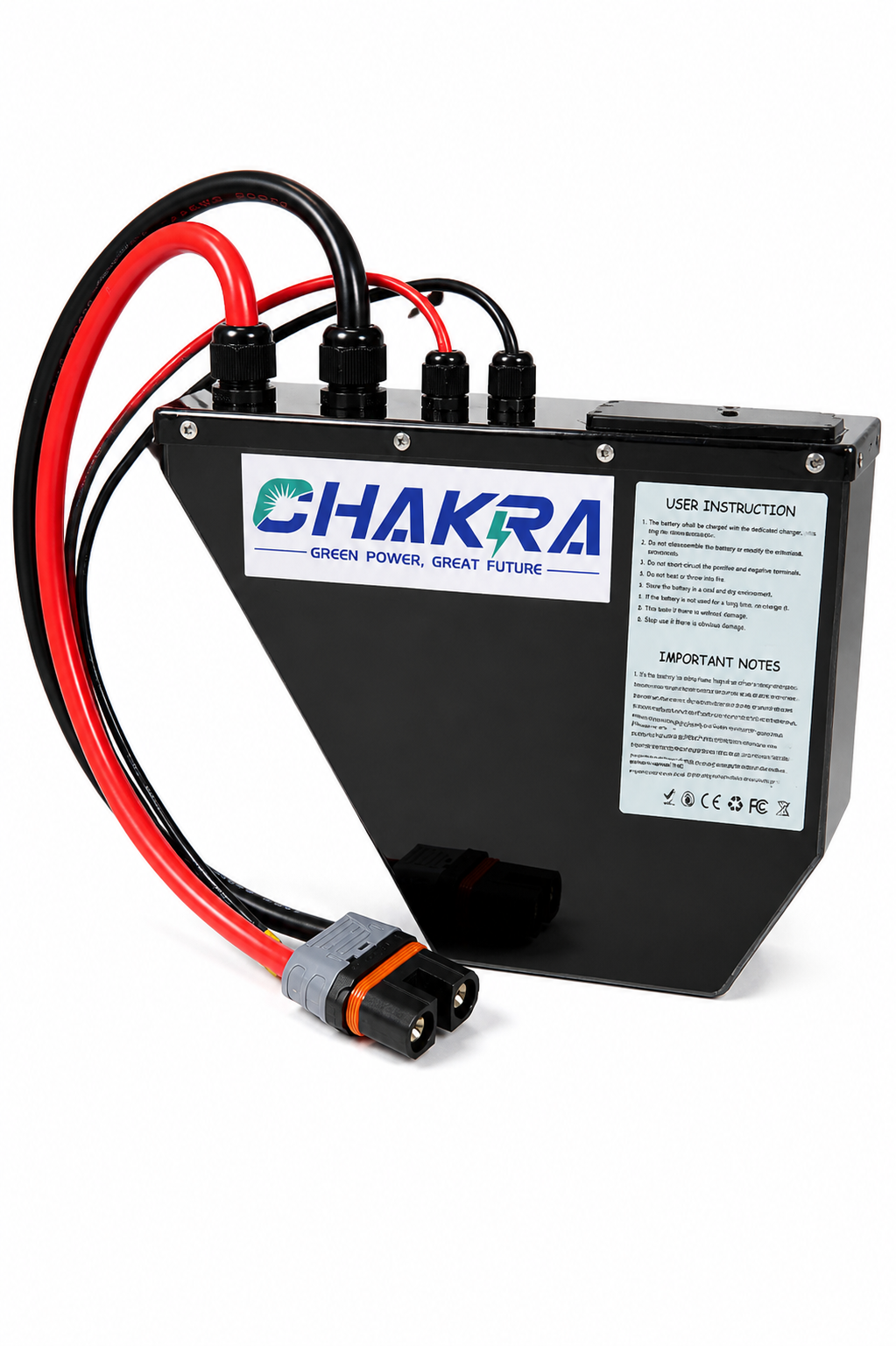 A 72V high-capacity upgrade battery custom-made by Chakra Batteries for the 2009 Honda CRF250R