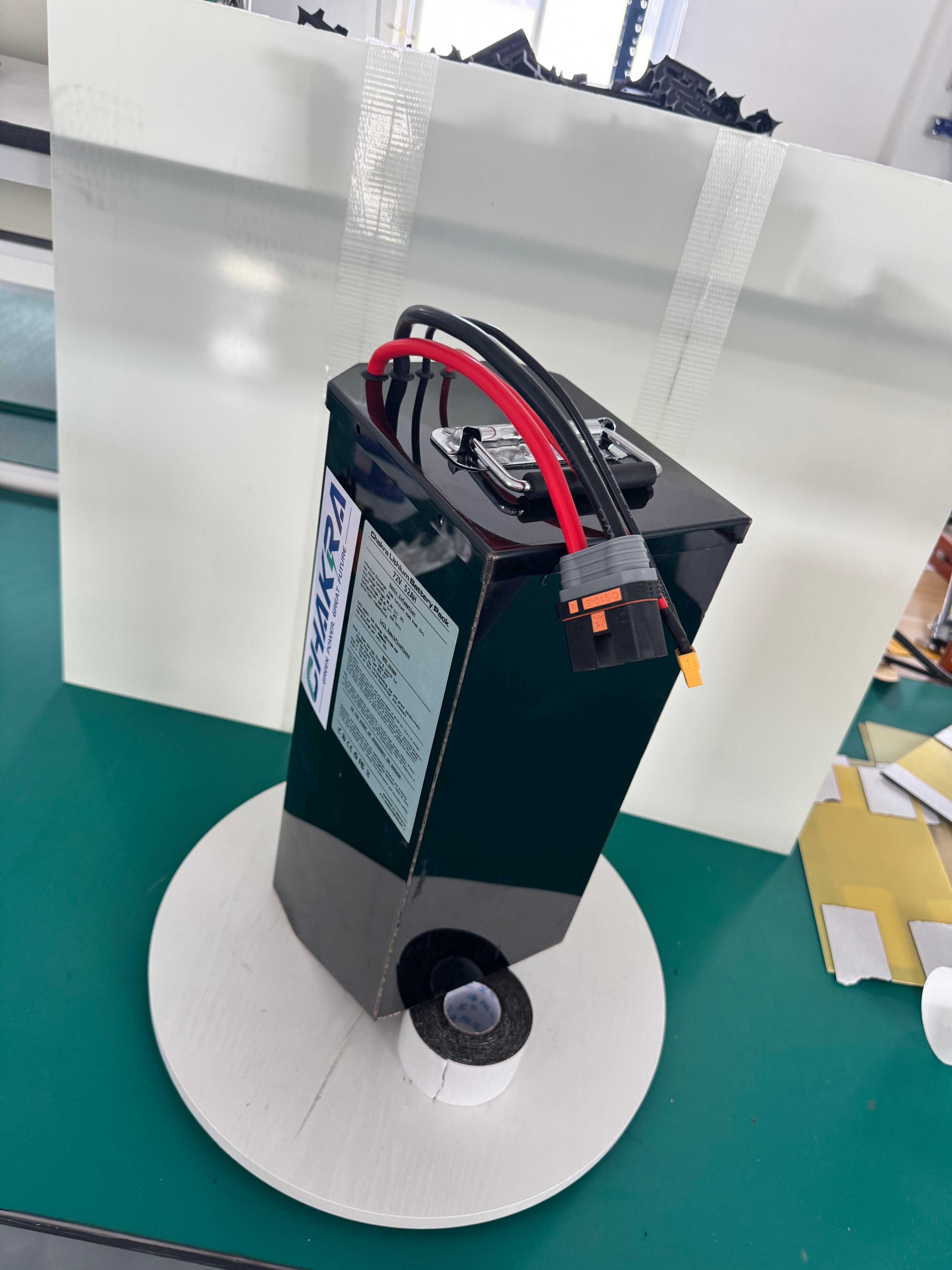 This upgraded 72-volt, 65-amp-hour lithium-ion battery is ideal for high-power electric motorcycles such as the Honda CRF250, with a continuous current of 420A.