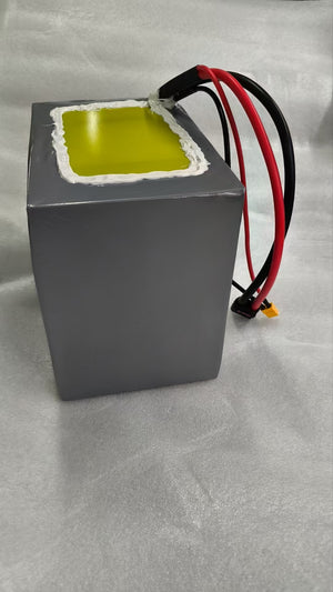 Side view of Chakra high-performance 72V lithium battery