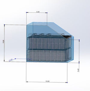 This high-performance 76V 60Ah battery, manufactured by Chakra Battery, is compatible with the 2009 Yamaha YZ450F and features EVE 50PL cells. Here is the dimensional diagram.