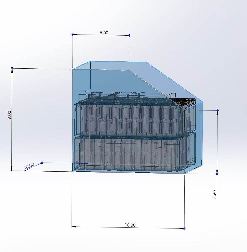 This high-performance 76V 60Ah battery, manufactured by Chakra Battery, is compatible with the 2009 Yamaha YZ450F and features EVE 50PL cells. Here is the dimensional diagram.